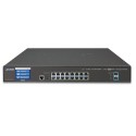 PLANET GS-5220-16T2XV L2+ 16-Port 10/100/1000T + 2-Port 10G SFP+ Managed Ethernet Switch with LCD Touch Screen
